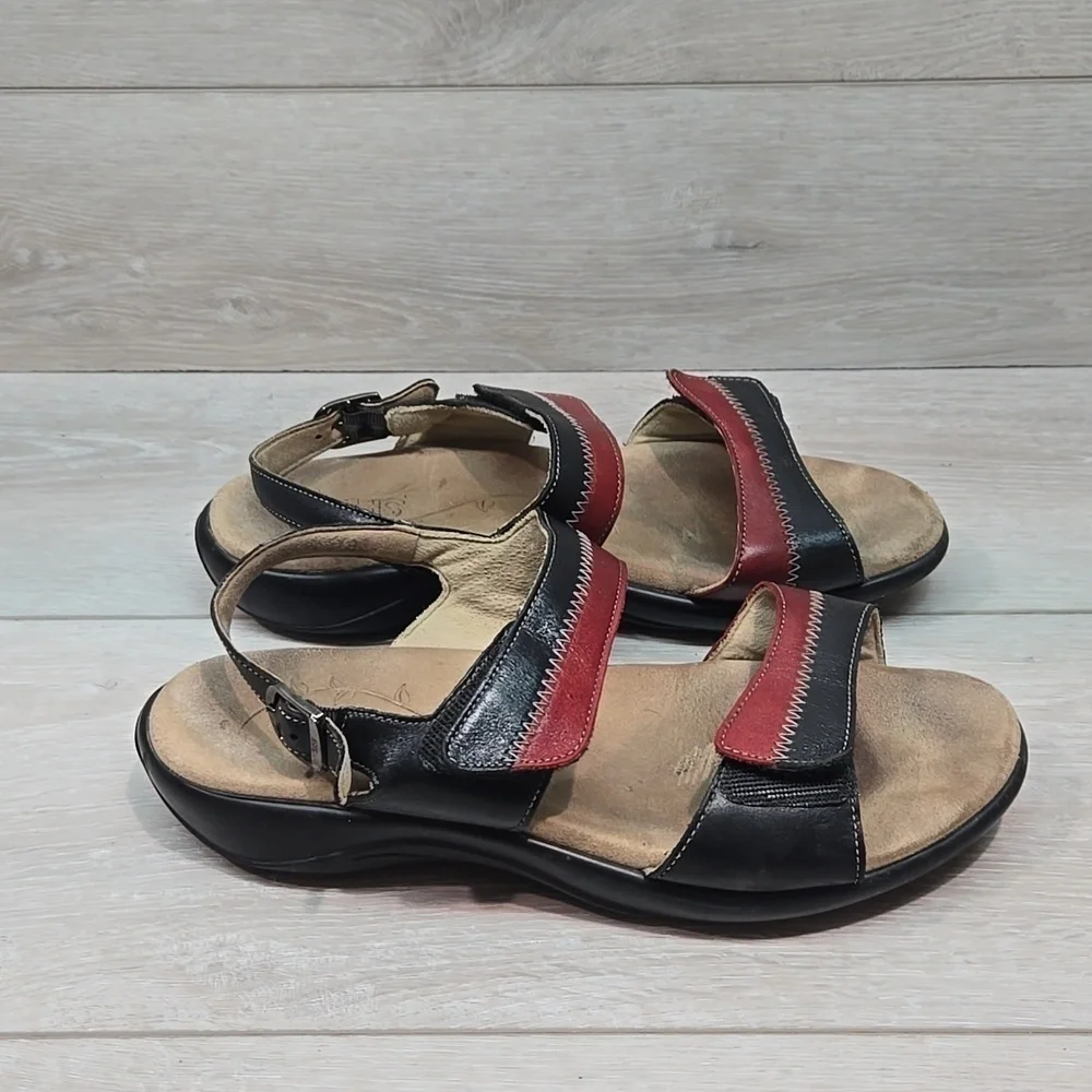SAS Women Hook&loop Leatger Strappy Sandals Shoes Sz 8.5M